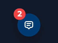 Floating chat popover with unread message indicator